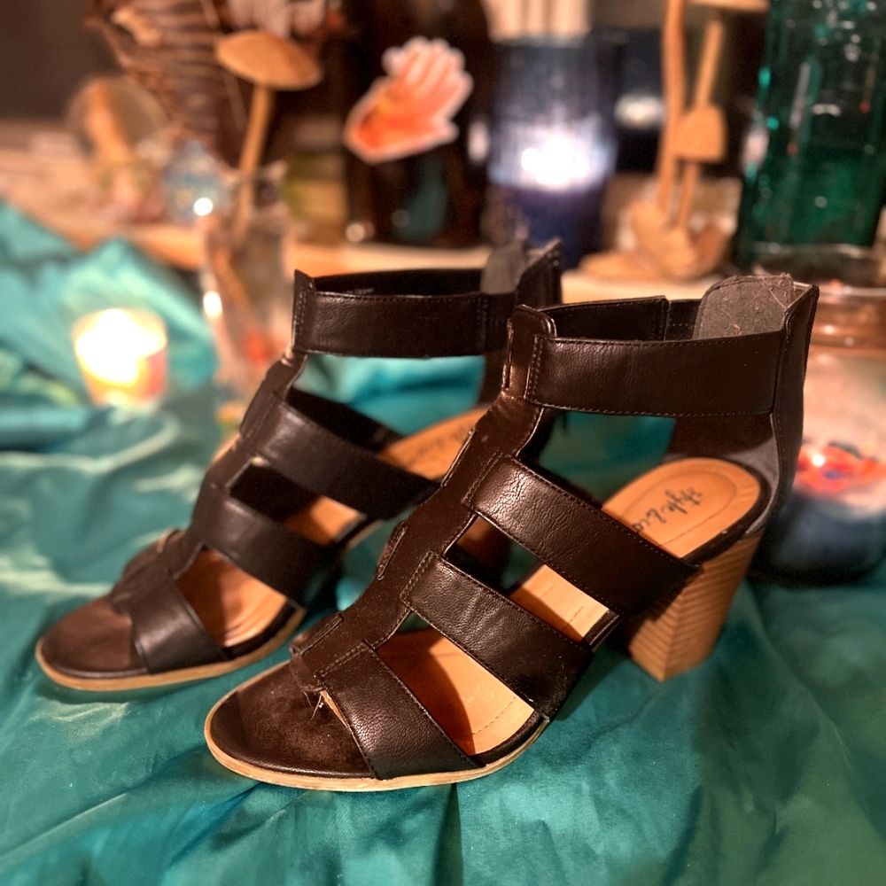 Strappy Black High Heel Sandal